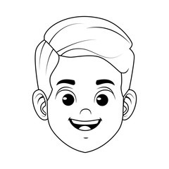 happy little boy head avatar character