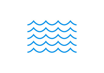 Wave line icon. Water sign. Sea and ocean logo. Vector illustration. 