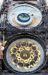 Astronomical clock of in old town square of Prague, Czech Republic