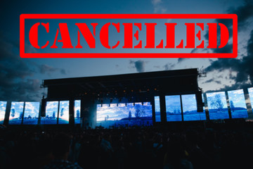 Obraz premium Cancelled events and music festivals background. Avoid Covid-19/ Coronavirus outbreak concept.