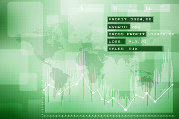 2d rendering Stock market online business concept. business Graph 