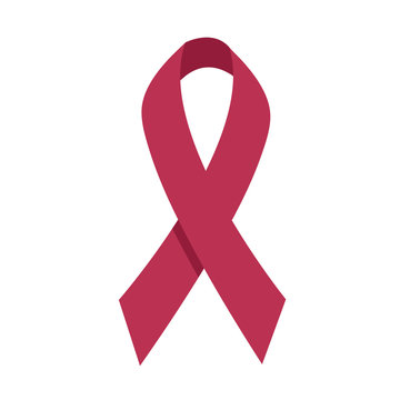 Red silky ribbon for aids awareness month. Vector illustration
