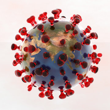Artistic 3D illustration of the coronavirus