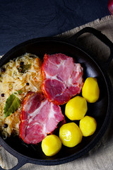 boiled sauerkraut and delicious saddle of pork