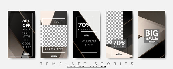 Editable Story background template. Vector Modern design background for social media. Post layout template.