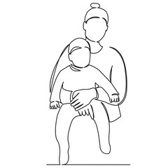 woman mother with baby in her arms