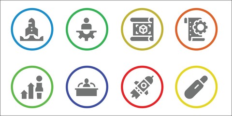 Modern Simple Set of planning Vector filled Icons