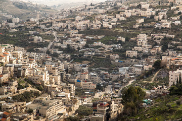 Fototapeta na wymiar dense buildings in one of the Jerusalem areas in Israel