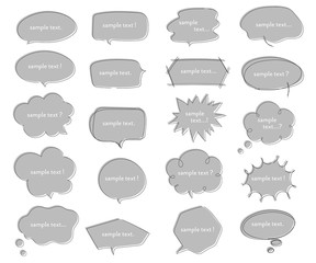 シンプルでおしゃれなグレーの吹き出し