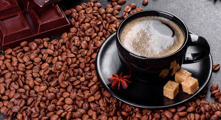 A cup of fresh scented morning coffee for a cheerful start to the day