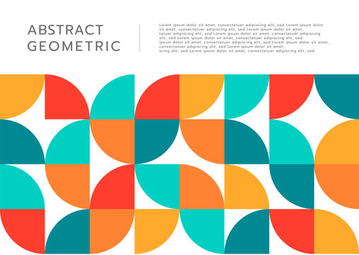 Fototapeta Abstract geometric circle cut shape flat design with space for your text