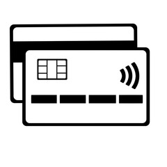Bank card icon. Raster illustration