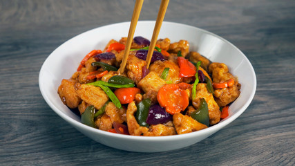 Stewed chicken with vegetables