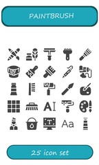 Modern Simple Set of paintbrush Vector filled Icons