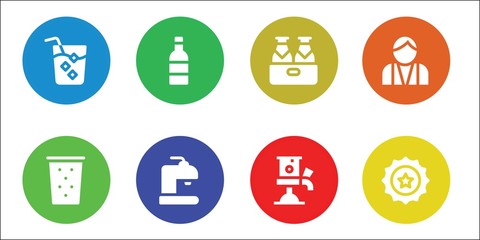Fototapeta premium Modern Simple Set of alcohol Vector filled Icons
