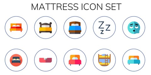 mattress icon set