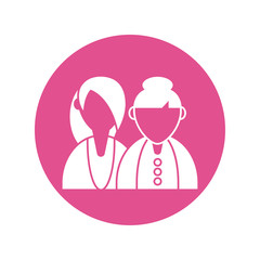 grandmother and daughter woman, silhouette style icon