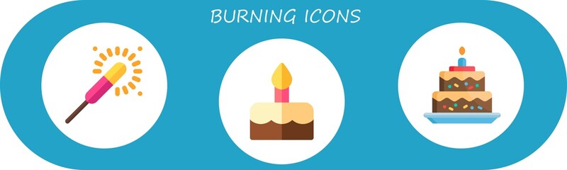 burning icon set