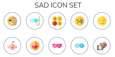 sad icon set