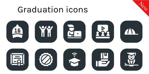 graduation icon set