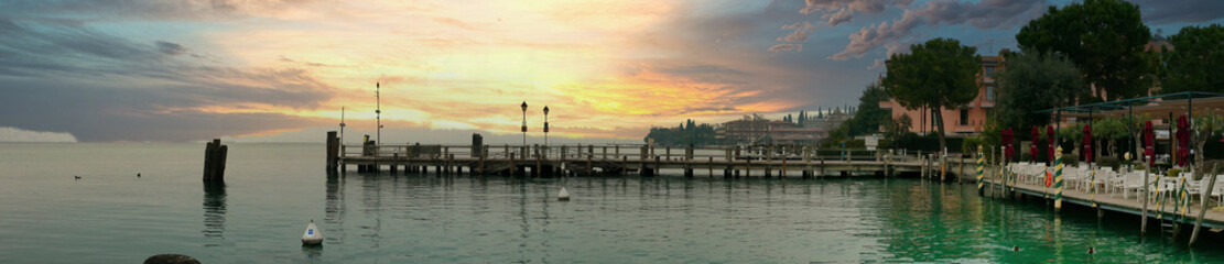 very nice viewof sirmione a litle villagge in lake of garda