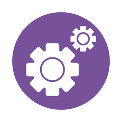 moving gear , silhouette style icon