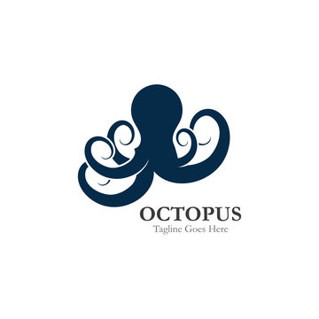 Octopus logo or symbol icon illustration design template