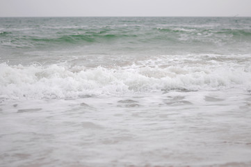 Sea ​​wave close up, low viewing angle.