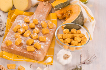 Raw pumpkin gnocchi.