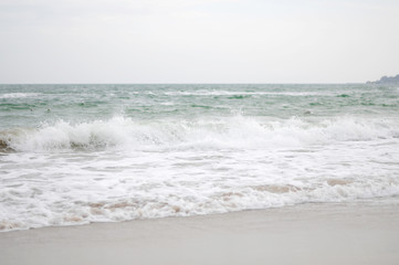 Sea ​​wave close up, low viewing angle.