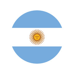Round Argentina flag. Vector illustration eps 10.