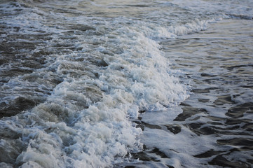 Sea ​​wave close up, low viewing angle.