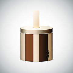 Vector fashion handbag. illustration of a beige purse on a grey background. Elegant woman bag for business lady. As sign, symbol, icon, web, label, emblem.