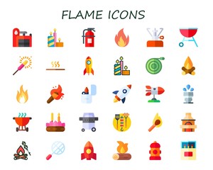 Modern Simple Set of flame Vector flat Icons