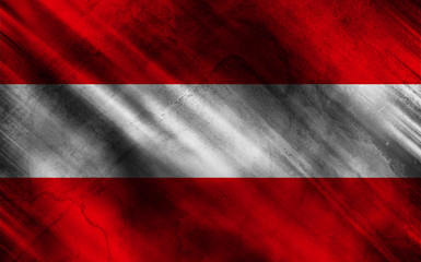 Austria flag on old and ruined fabric