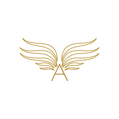 A Letter Logo Icon Design with Creative Wings