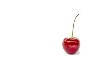 fresh red cherry isolated on white background