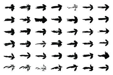 EPS 10 vector. Set of grunge black arrows. Good for projects.