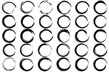 EPS 10 vector. A set of black grunge circles. Good for projects.