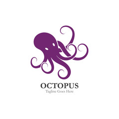 Octopus logo or symbol icon illustration design template