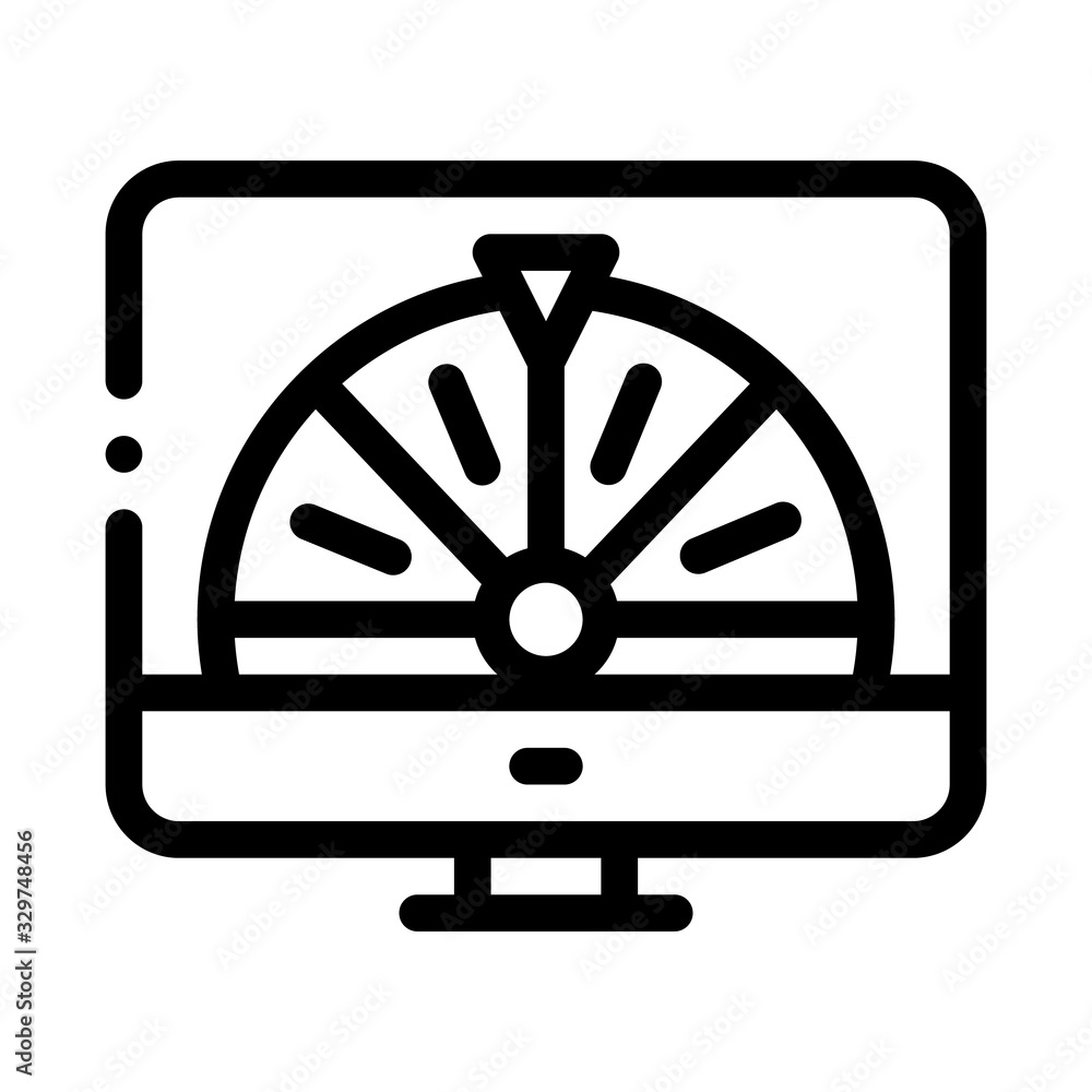 Poster roulette in computer icon vector. outline roulette in computersign. isolated contour symbol illustra