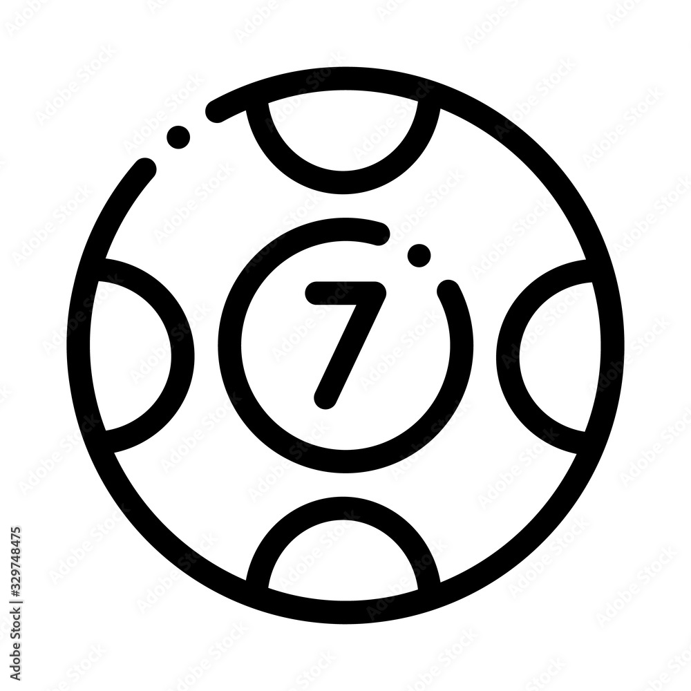 Poster ball with number icon vector. outline ball with numbersign. isolated contour symbol illustration