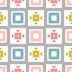 Fototapeta premium Seamless pastel colored geometric pattern for design, wrapping papers, Abstract background with fancy elements