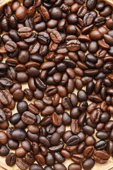  Close up of coffee beans for background                                  