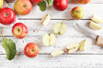 Apfel Äpfel Herbst Früchte Spalten Stücke ernte Stück essen 