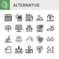 Set of alternative icons