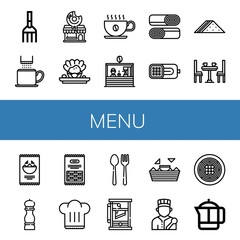 menu simple icons set