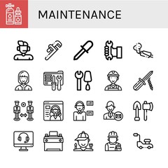 Set of maintenance icons