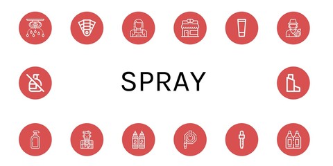 spray simple icons set