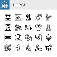 horse simple icons set